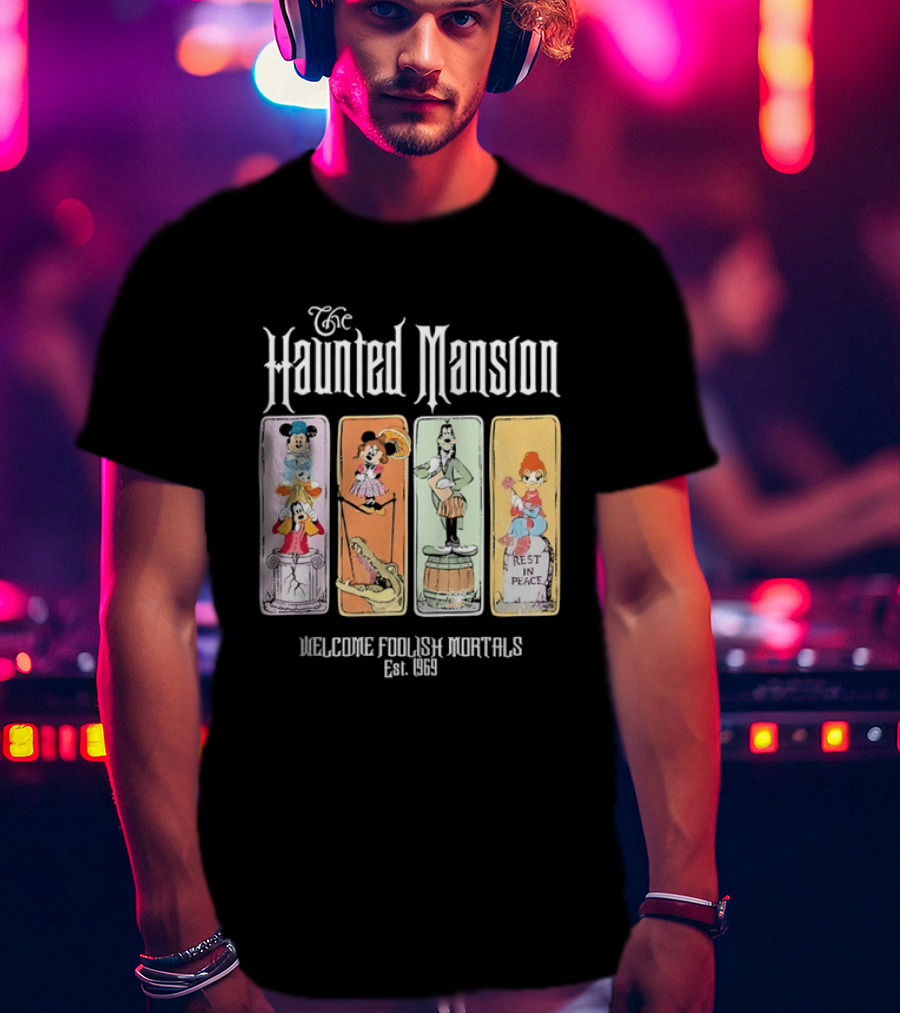 The Haunted Mansion Welcome Foolish Mortals Est 1969 Distressed T-Shirt