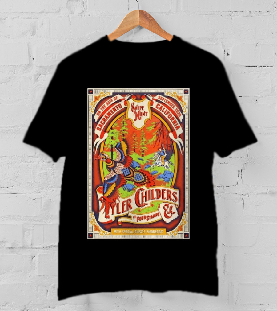 Tyler Childers And The Food Stamps Snipe Hunt Sacramento September 30th 2023 California Concert T-Shirt