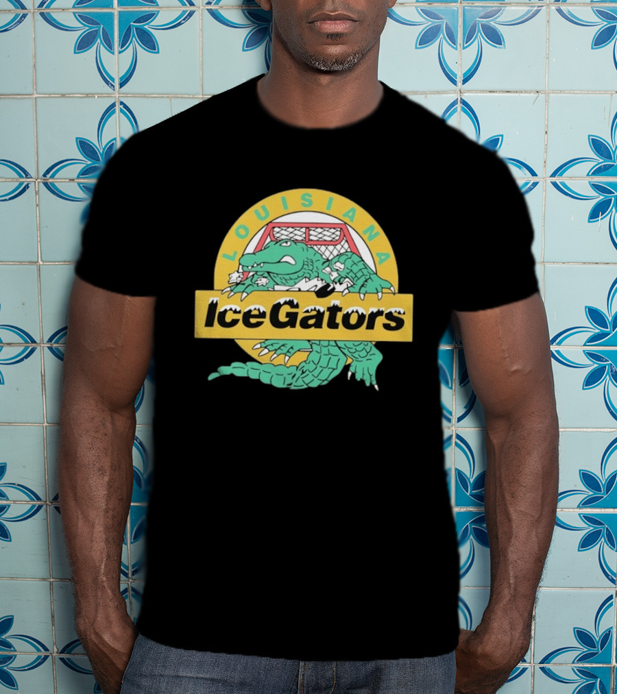 Louisiana IceGators Hockey Team Alligator And Net T-Shirt