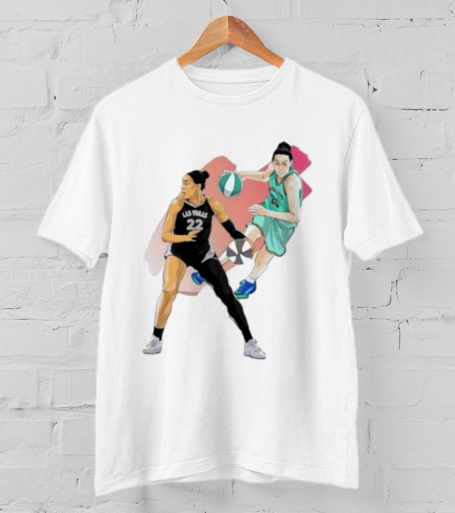 Las Vegas A'ja Wilson 22 And Brooklyn Breanna Stewart 30 T-Shirt