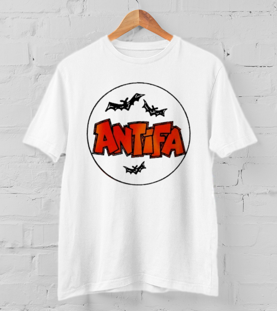 Antifa Spooky Halloween Bat Bats Political T-Shirt