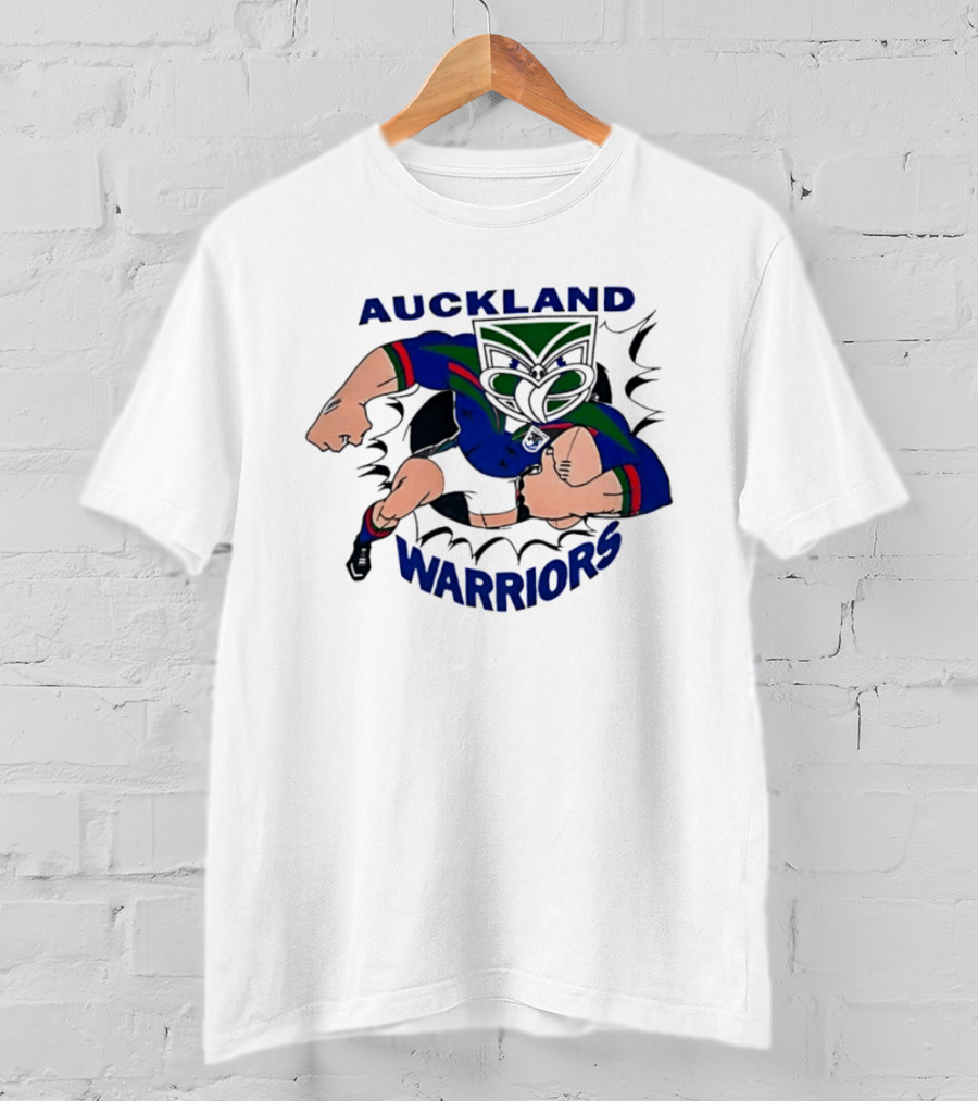 Auckland Warriors Rugby League Team Powerful Mascot Action T-Shirt