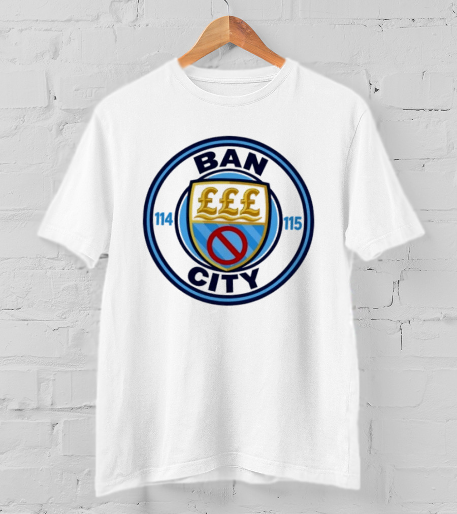 Ban City 114 115 Football Club Premier League Logo Pound Symbol Circle T-Shirt