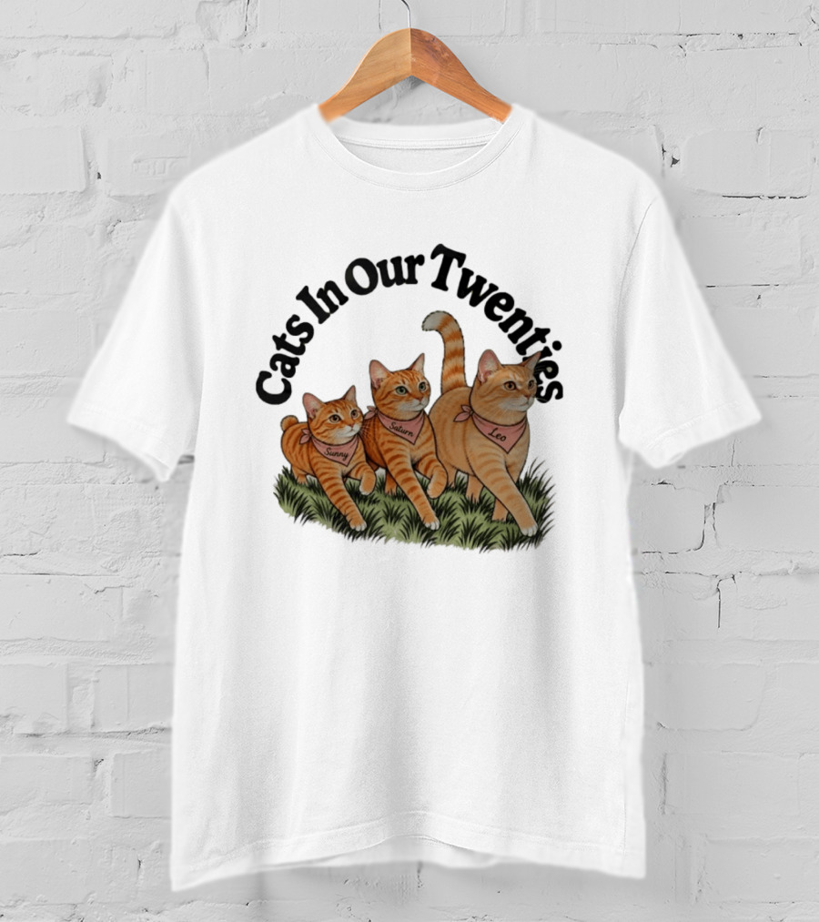 Cats In Our Twenties Sunny Saturn Leo Trio T-Shirt