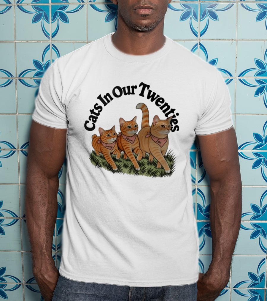 Cats In Our Twenties Sunny Saturn Leo Trio T-Shirt
