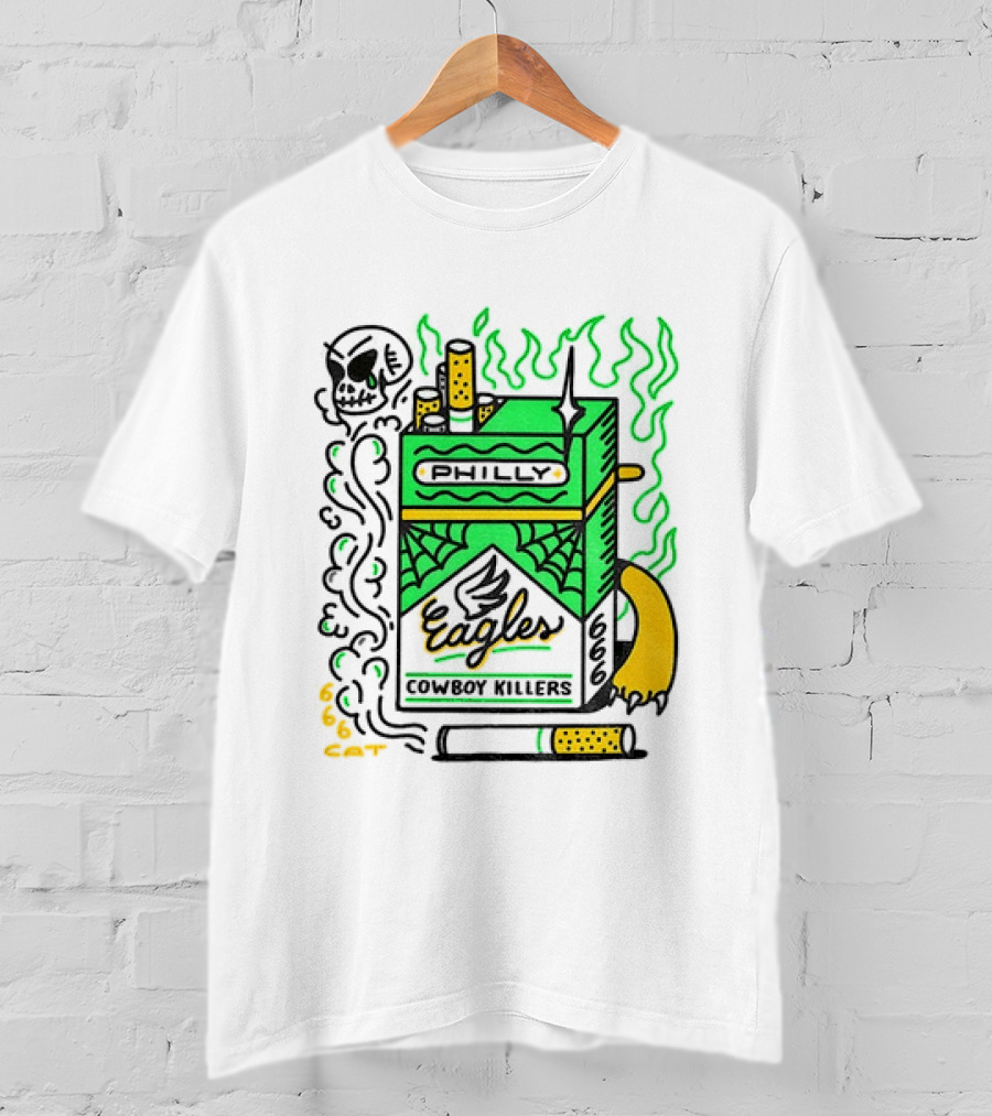 Philly Eagles Cowboy Killers 666 Cigarette Pack T-Shirt