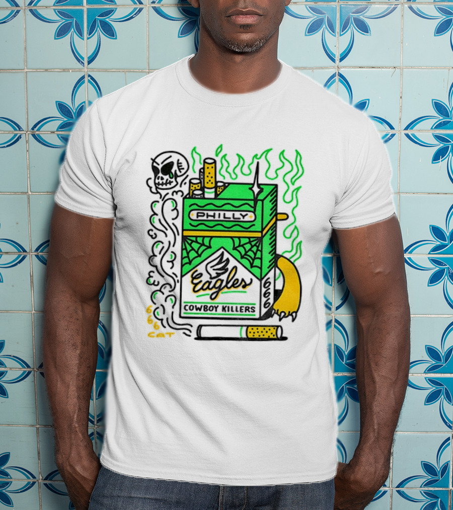 Philly Eagles Cowboy Killers 666 Cigarette Pack T-Shirt