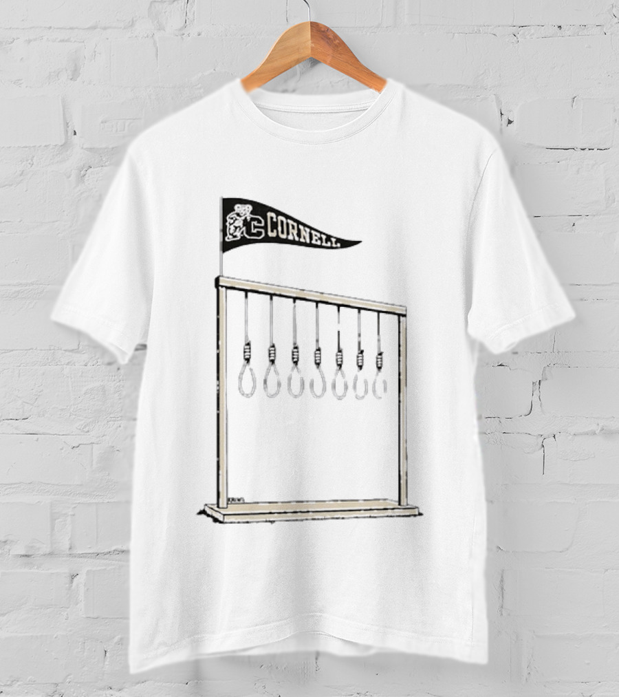 Cornell University Flag Bear With Hooks Ivy League College T-Shirt
