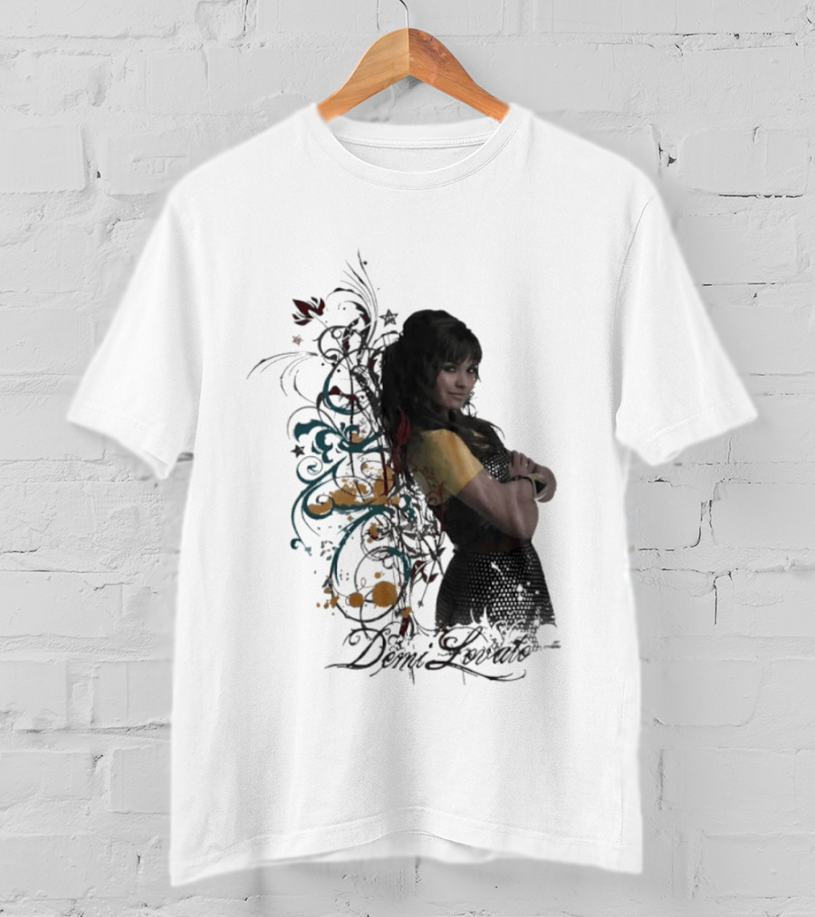 Demi Lovato Floral Music Artist Vibrant Pop Star T-Shirt