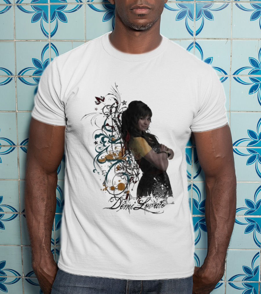 Demi Lovato Floral Music Artist Vibrant Pop Star T-Shirt