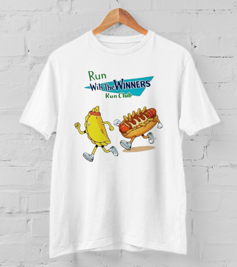 Run With The Winners Run Club Empanada And Hot Dog Race T-Shirt