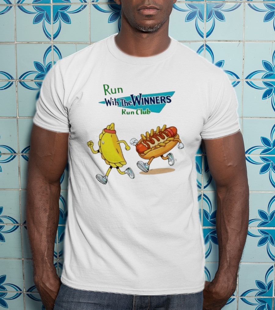 Run With The Winners Run Club Empanada And Hot Dog Race T-Shirt