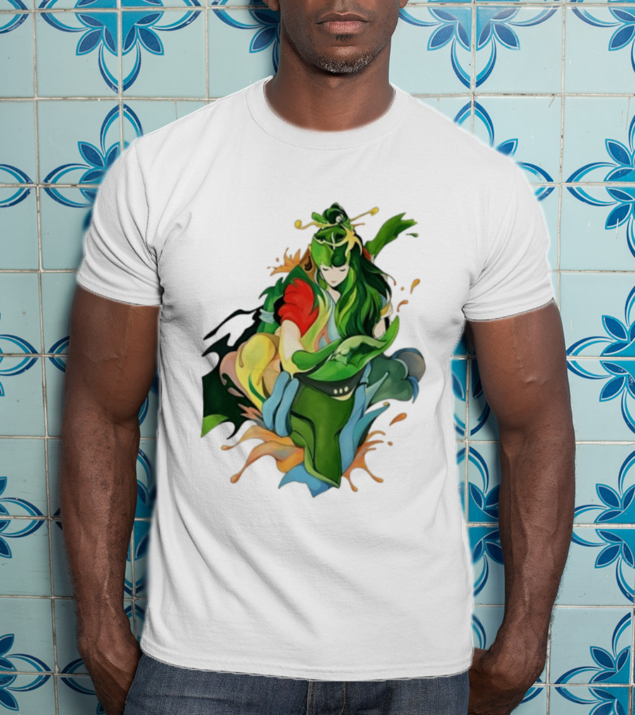 Shun Of Andromeda Saint Seiya Anime Character Art Green And Red T-Shirt