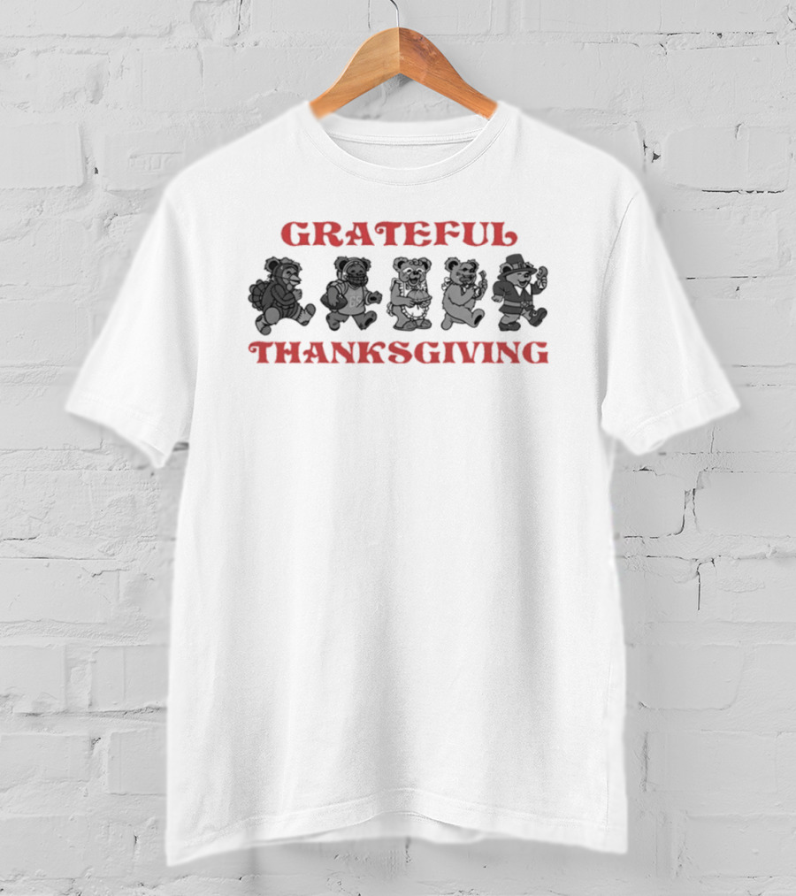 Grateful Thanksgiving Dancing Bears Rock Band Celebration T-Shirt
