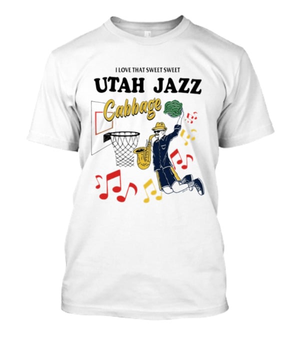 I Love That Sweet Sweet Utah Jazz Cabbage Basketball Music Notes Player T-Shirt