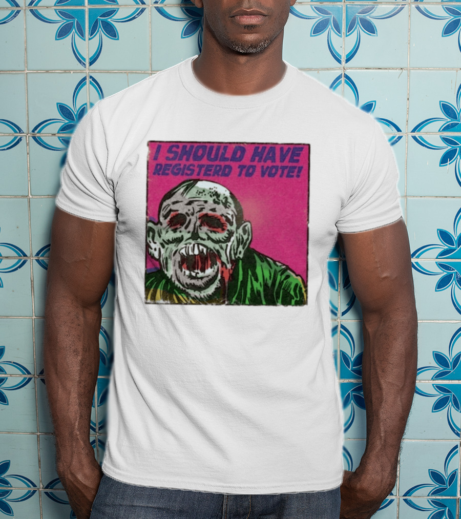Zombie Meme I Should Have Registered To Vote תובבש Uteזחגרט Zombiebo T-Shirt