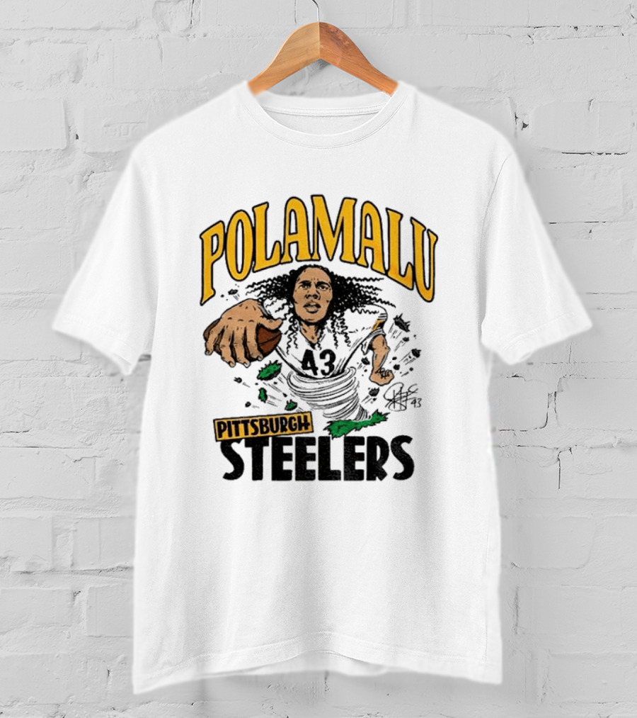 Polamalu Pittsburgh Steelers Caricature Player Number 43 T-Shirt