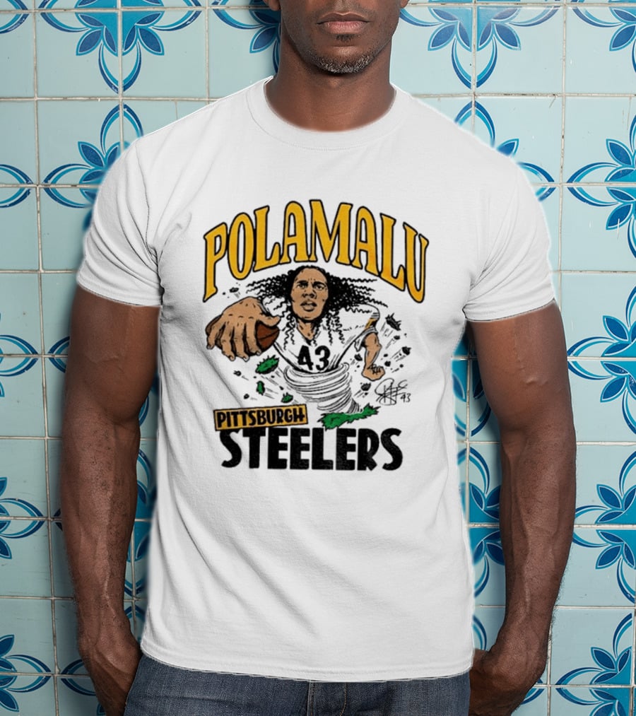 Polamalu Pittsburgh Steelers Caricature Player Number 43 T-Shirt
