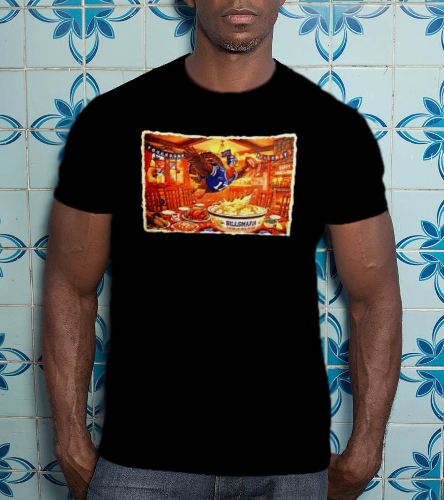 BillsMafia Thanksgiving Feast Turkey Touchdown Buffalo Bills Holiday Celebration T-Shirt
