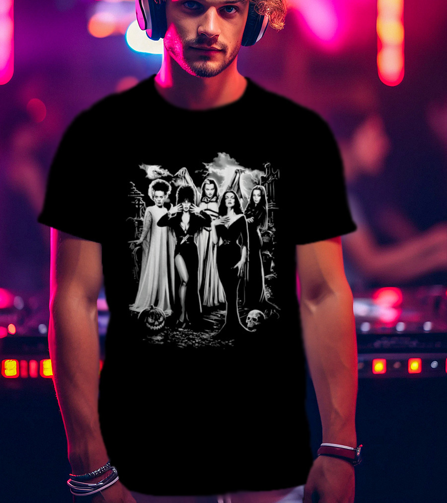 Bride Of Frankenstein Lily Munster Morticia Addams Vampira Gothic Horror T-Shirt