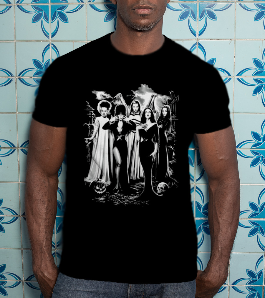 Bride Of Frankenstein Lily Munster Morticia Addams Vampira Gothic Horror T-Shirt
