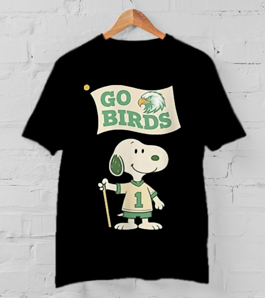 Snoopy Go Birds Philadelphia Eagles Team Spirit T-Shirt