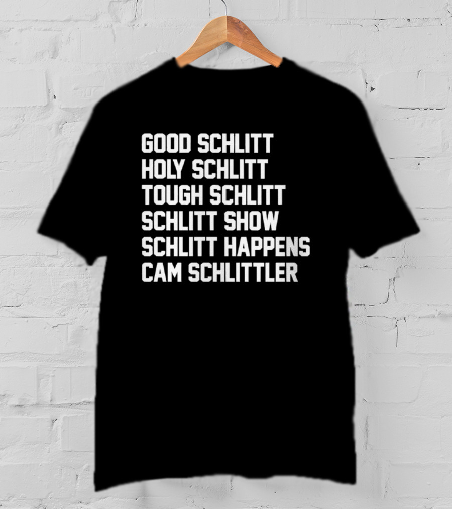 Good Schlitt Holy Schlitt Tough Schlitt Cam Schlittler Yankees MLB Block Lettering T-Shirt