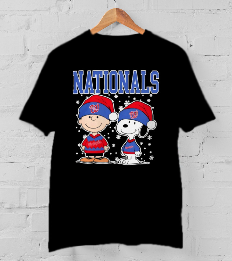 Charlie Brown Snoopy Nationals Christmas Snowflakes T-Shirt