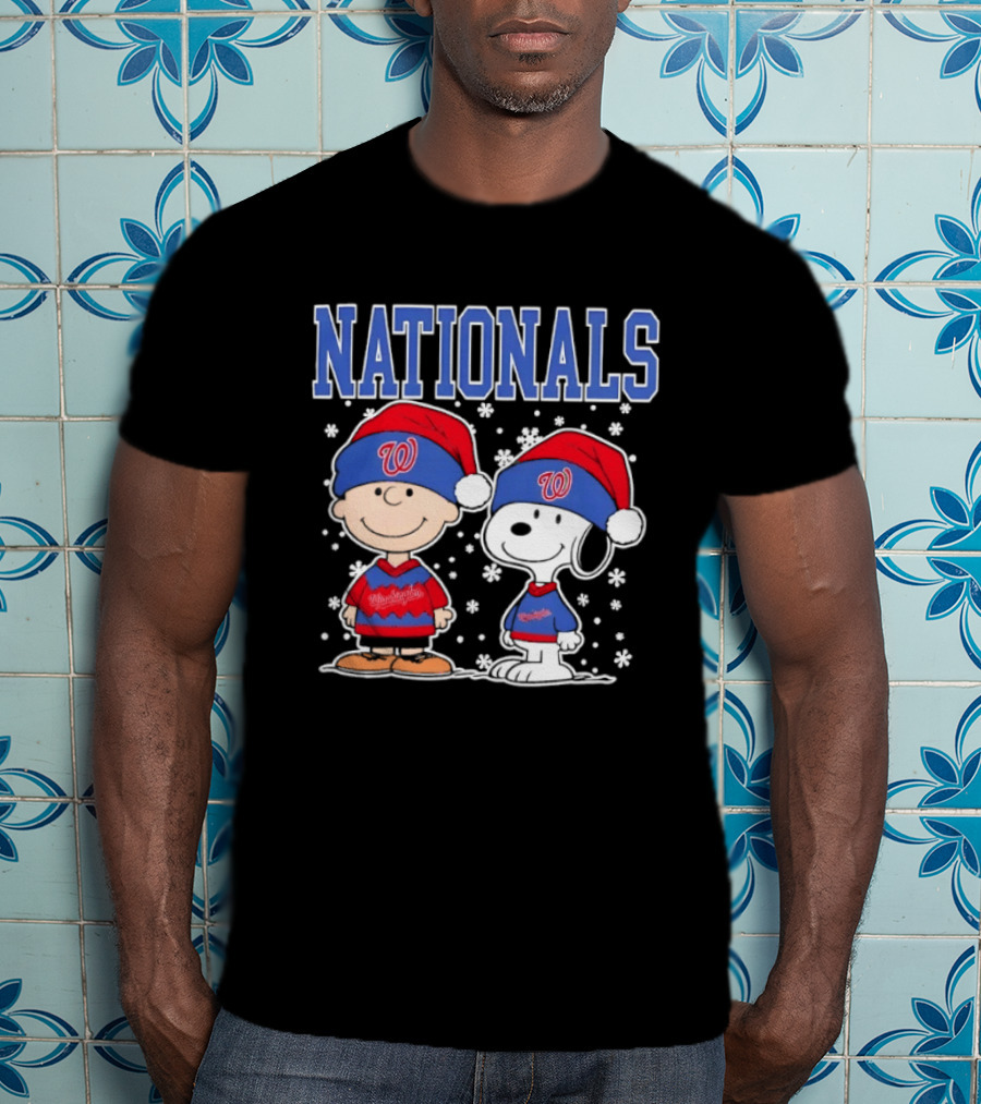 Charlie Brown Snoopy Nationals Christmas Snowflakes T-Shirt