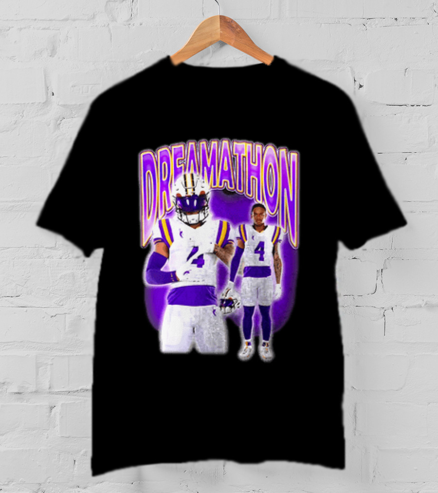 LSU Tigers Dreamathon Gotta Geaux To Work 2 Football 2 Sided T-Shirt