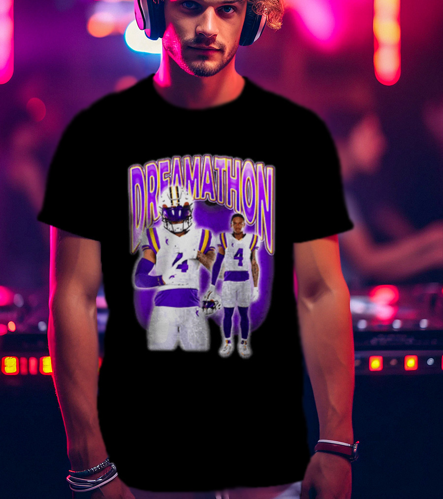 LSU Tigers Dreamathon Gotta Geaux To Work 2 Football 2 Sided T-Shirt