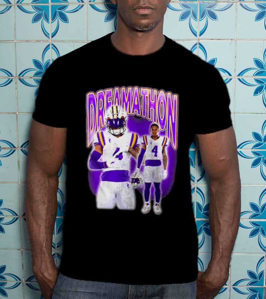 LSU Tigers Dreamathon Gotta Geaux To Work 2 Football 2 Sided T-Shirt