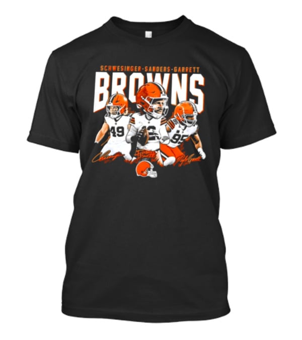Browns Schwesinger Sanders Garrett Caricature 49 12 95 T-Shirt
