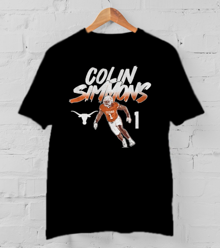 Texas Longhorns Football Colin Simmons Number 1 Pose T-Shirt