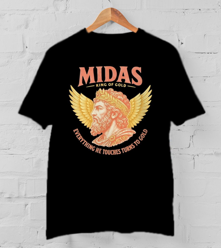 Midas King Of Gold Everything He Touches Turns To Gold Winged Crown Classic Greek Mythology T-Shirt