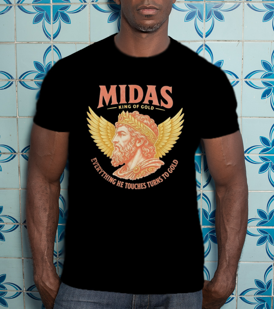 Midas King Of Gold Everything He Touches Turns To Gold Winged Crown Classic Greek Mythology T-Shirt