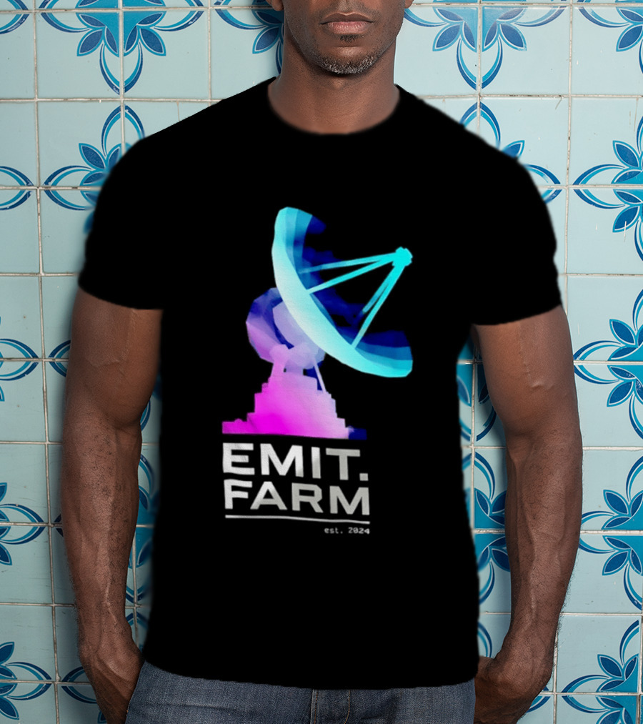 Emit Farm Est 2024 Satellite Dish Radio Telescope Science T-Shirt