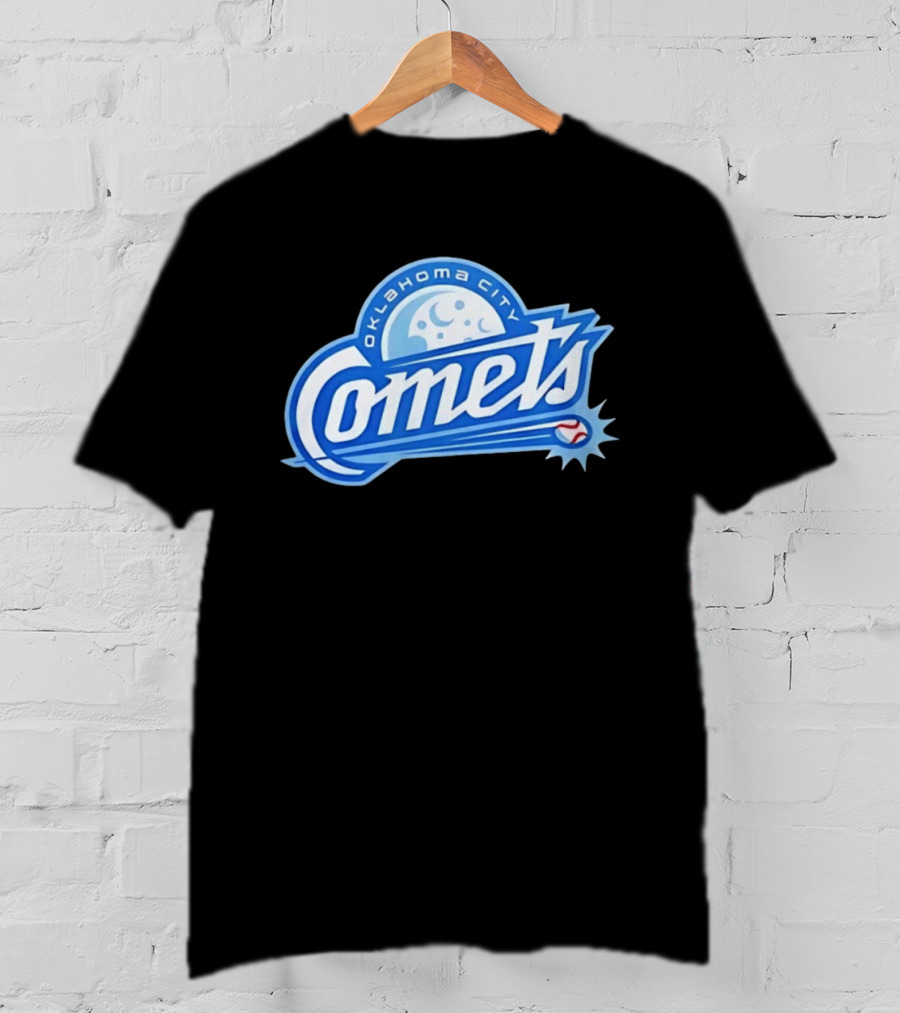 Oklahoma City Comets Baseball Team Moon And Star Baseball T-Shirt
