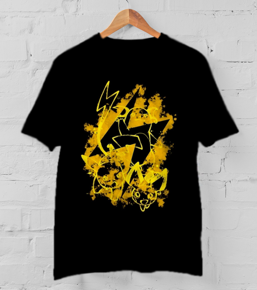 Pikachu Raichu Pichu Electric Evolution Pokemon Splash T-Shirt