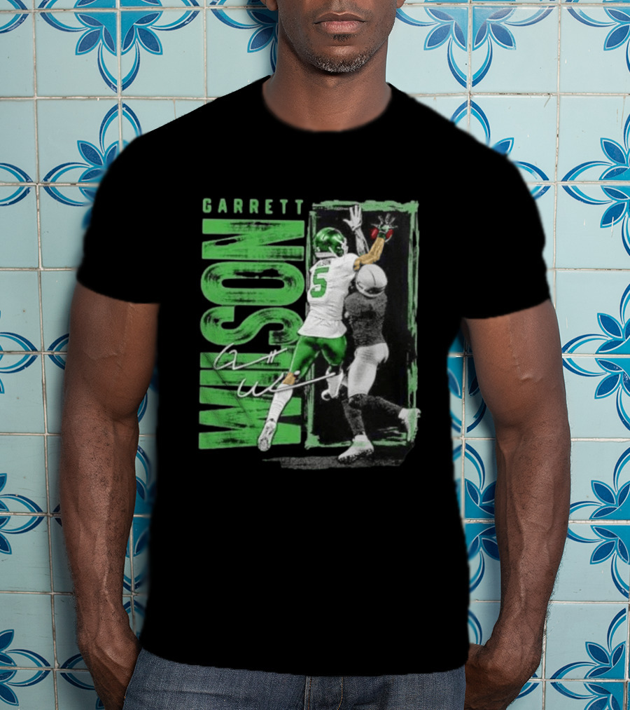 Garrett Wilson New York Jets Football Duo 5 Autograph Wilson Player Image T-Shirt