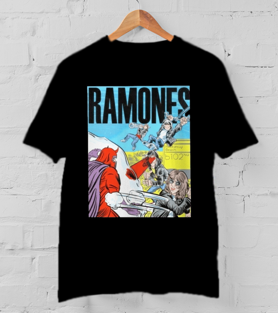 Ramones Rockaway Beach Comic Jack Kirby Style 102nd Street T-Shirt
