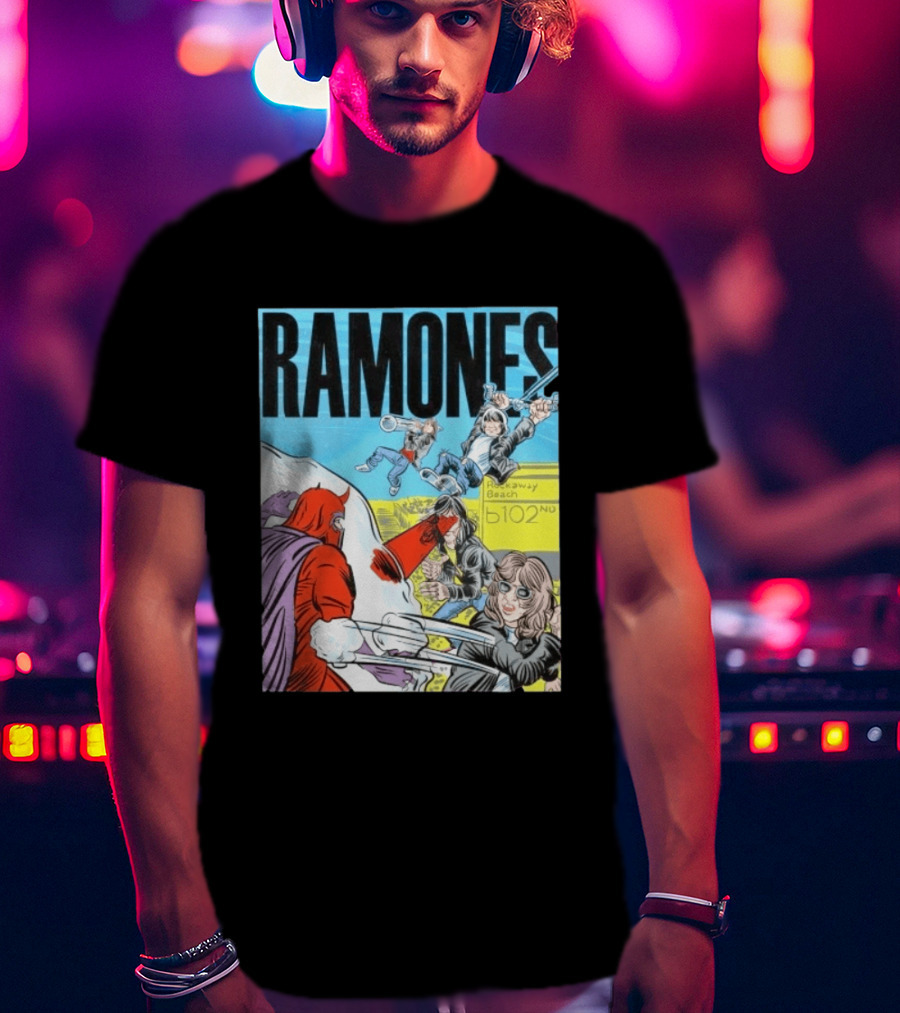 Ramones Rockaway Beach Comic Jack Kirby Style 102nd Street T-Shirt