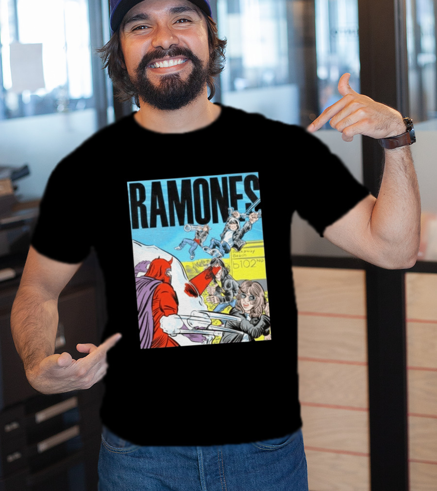 Ramones Rockaway Beach Comic Jack Kirby Style 102nd Street T-Shirt