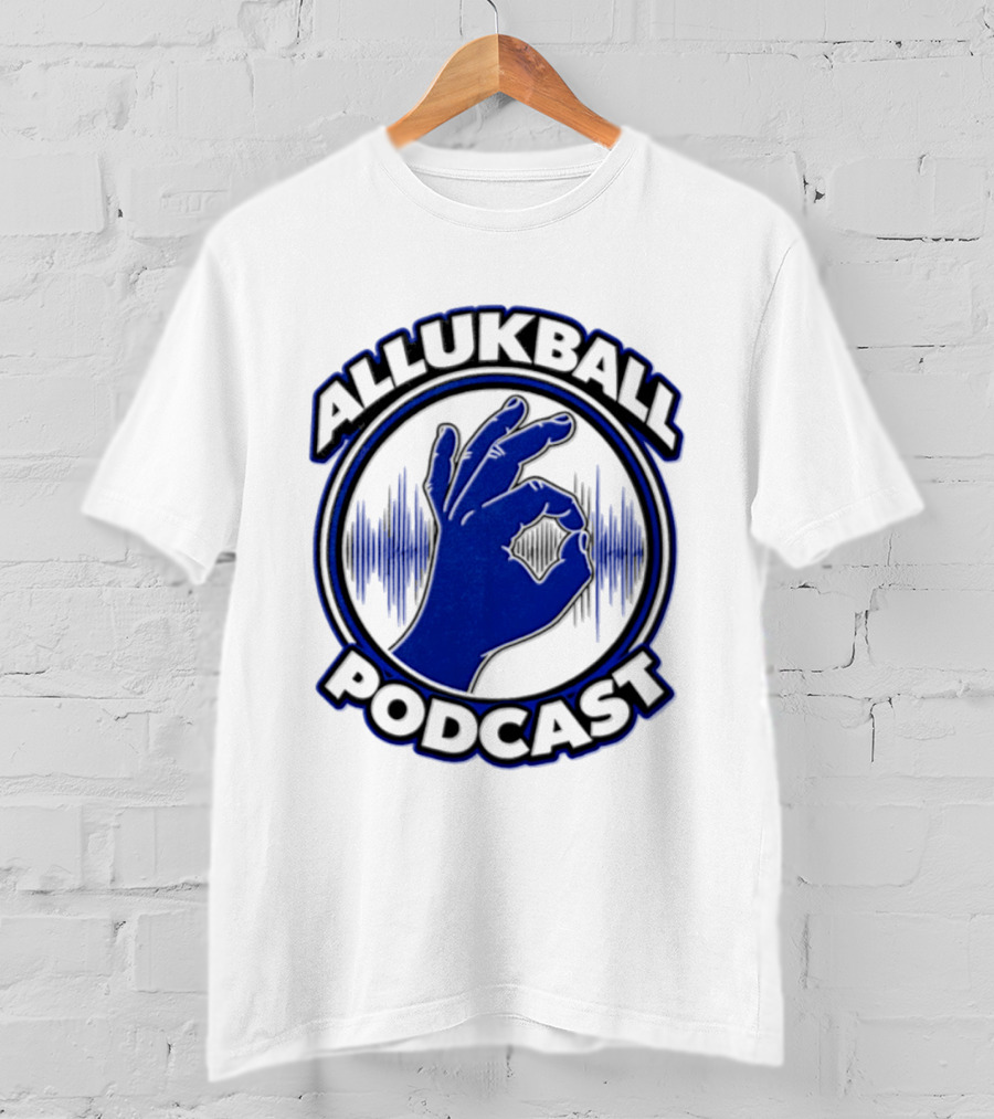 Allukball Podcast Logo Hand Gesture With Sound Waves T-Shirt