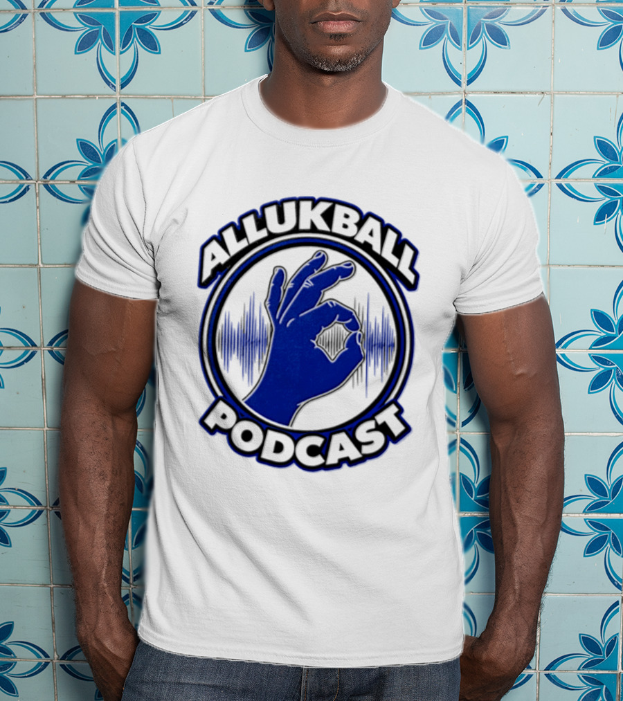 Allukball Podcast Logo Hand Gesture With Sound Waves T-Shirt