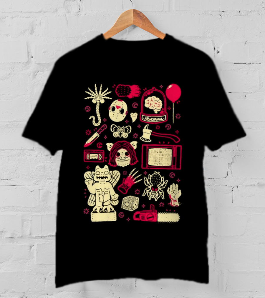 Horror Movie Slasher Mask Chainsaw Creepy Halloween T-Shirt