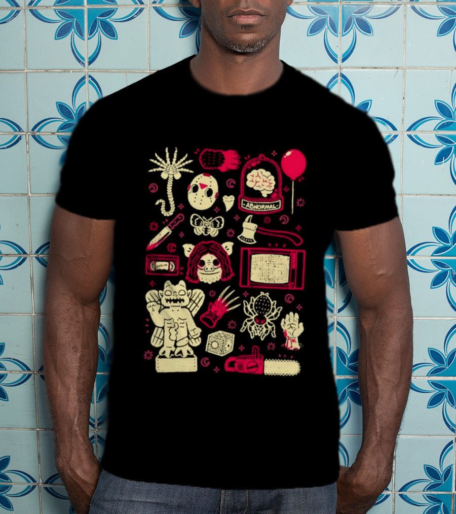 Horror Movie Slasher Mask Chainsaw Creepy Halloween T-Shirt