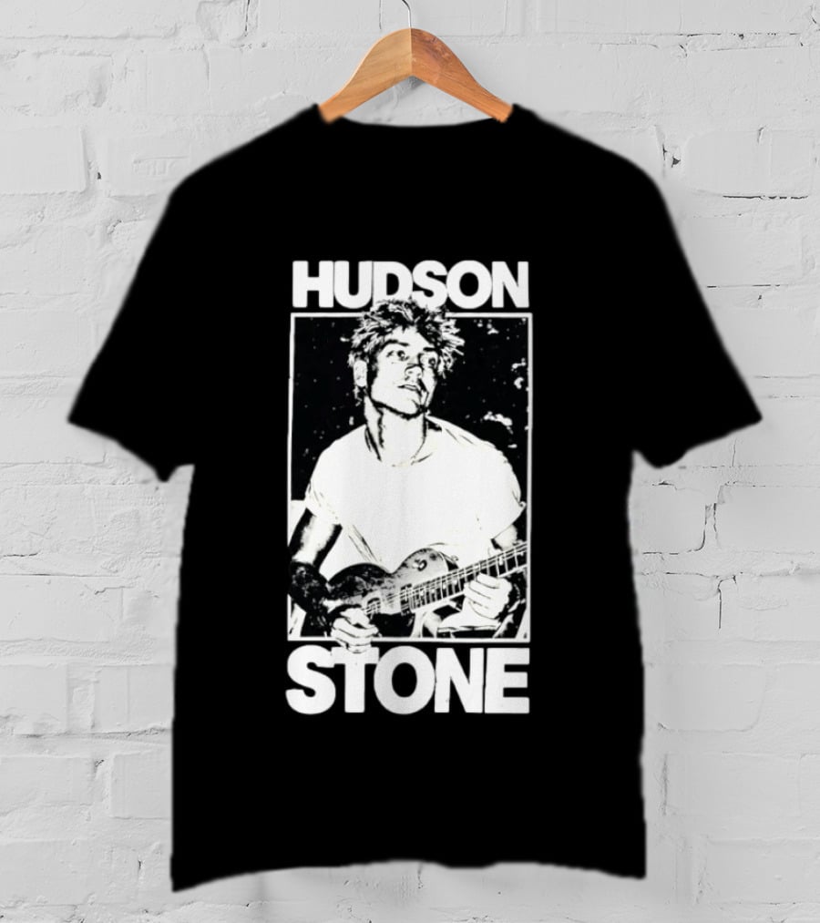Hudson Stone Distressed Musician Black And White Image T-Shirt