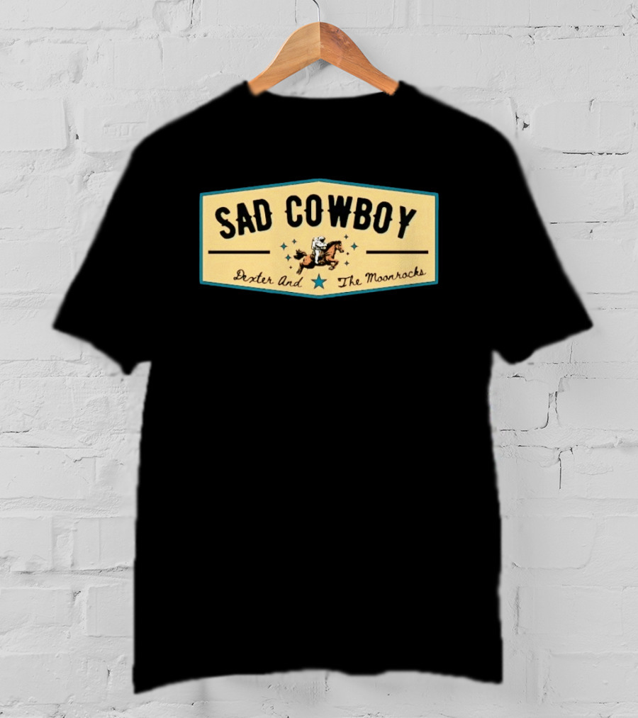 Sad Cowboy Dexter And The Moonrocks Vintage Country Rock Astronaut Horse Riding T-Shirt