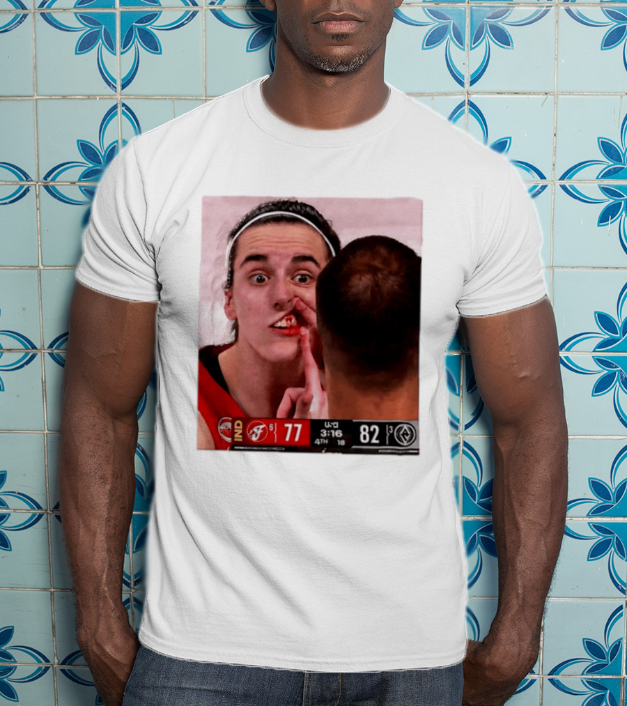 Caitlin Clark Injured Mouth Indiana Basketball Game Score 77 82 Fourth Quarter T-Shirt